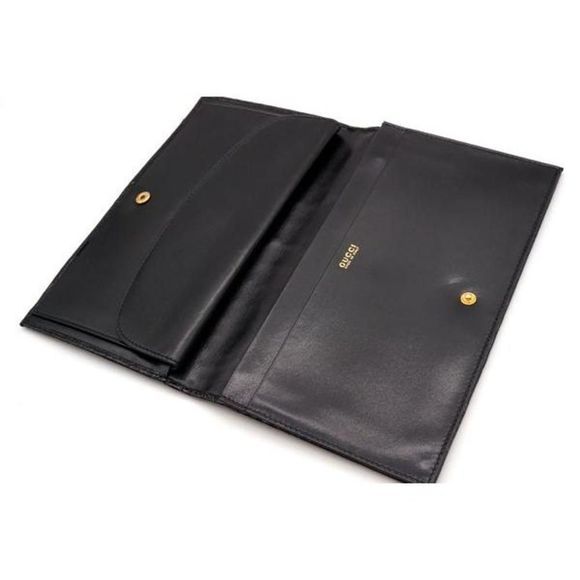 Gucci Vintage Folio Wallet Gold Hardware Crocodile Leather Black - Picture 6 of 9